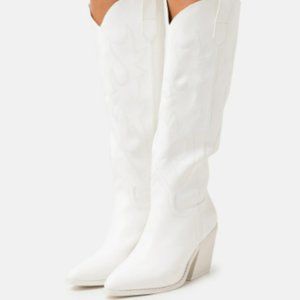 Arizona Pull On White Cowgirl Boots- Madden Girl